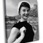 Audrey Hepburn Actress Smile Beautiful Retro BW 20x16 inch FRAMED CANVAS WALL PRINT