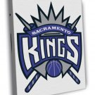 Sacramento Kings Logo Basketball Sport Art  20x16 inch FRAMED CANVAS WALL PRINT