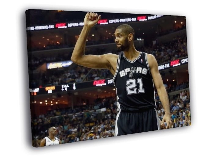 Tim Duncan Legend San Antonio Spurs Basketball  20x16 inch FRAMED CANVAS WALL PRINT