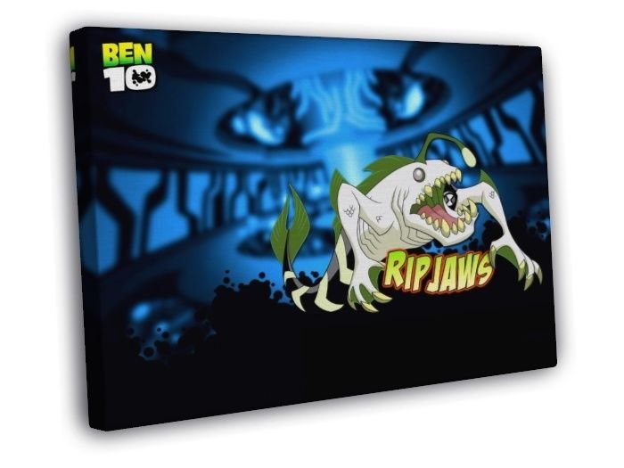 Ben 10 Ripjaws Alien Cartoon TV Series Art  20x16 inch FRAMED CANVAS WALL PRINT