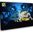Ben 10 Ripjaws Alien Cartoon TV Series Art  20x16 inch FRAMED CANVAS WALL PRINT