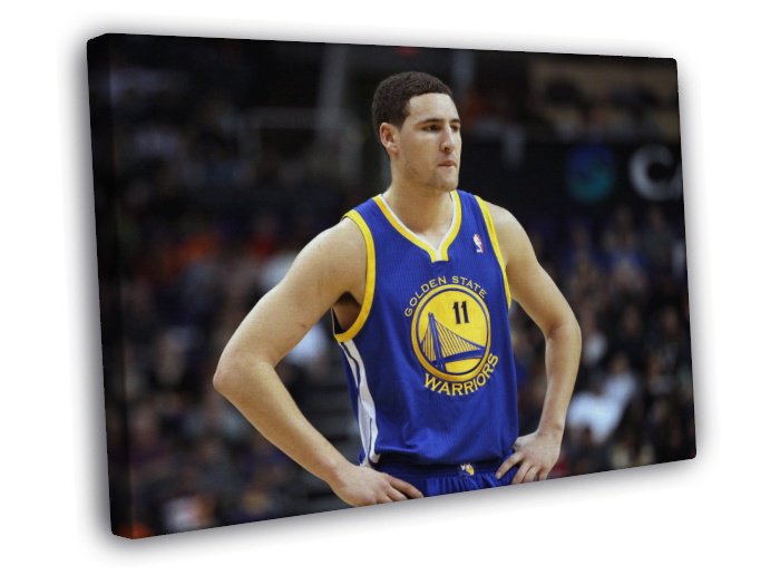 Klay Thompson Golden State Warriors Basketball  20x16 inch FRAMED CANVAS WALL PRINT