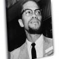 Malcolm X Human Rights Activist BW Portrait  20x16 inch FRAMED CANVAS WALL PRINT