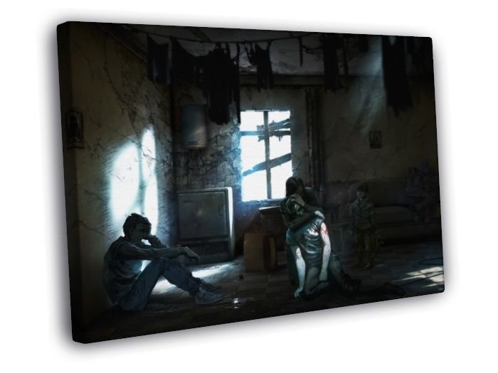 This War of Mine Video Game  20x16 inch FRAMED CANVAS WALL PRINT