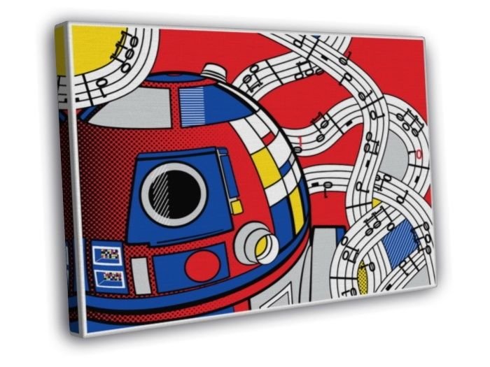 R2-D2 Cool Star Wars Movie Awesome Art  20x16 inch FRAMED CANVAS WALL PRINT