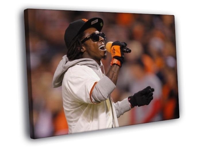 Lil Wayne Hip Hop Rap Music Singer Rare  20x16 inch FRAMED CANVAS WALL PRINT