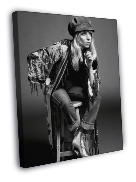 Lady Gaga BW Stool Hot Music Artist Singer Rare  20x16 inch FRAMED CANVAS WALL PRINT