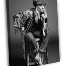 Lady Gaga BW Stool Hot Music Artist Singer Rare  20x16 inch FRAMED CANVAS WALL PRINT