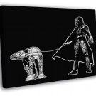Darth Vader AT-AT Cool Funny Star Wars Art  20x16 inch FRAMED CANVAS WALL PRINT
