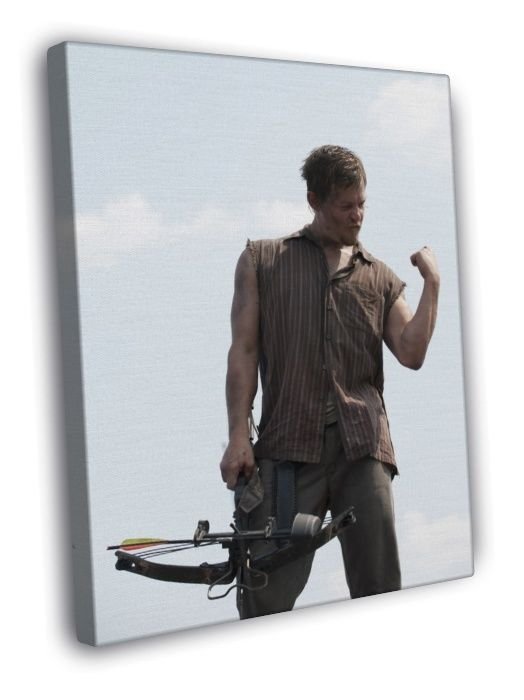 Daryl Dixon Norman Reedus Crossbow Awesome  20x16 inch FRAMED CANVAS WALL PRINT