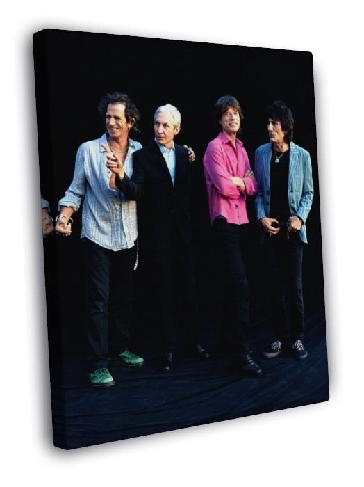 Keith Richards Mick Jagger Retro Band  20x16 inch FRAMED CANVAS WALL PRINT