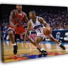Muggsy Bogues Charlotte Hornets Tyrone Retro Vintage WALL  20x16 inch FRAMED CANVAS PRINT