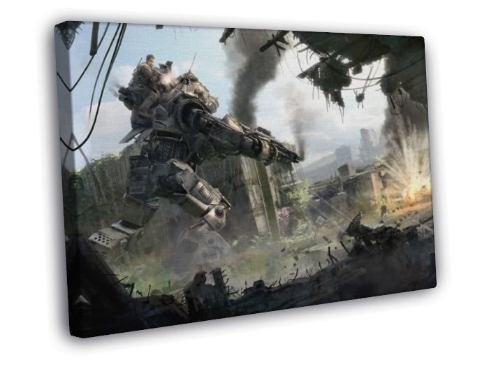 Titanfall Video Game Art Mech Battle WALL  20x16 inch FRAMED CANVAS PRINT