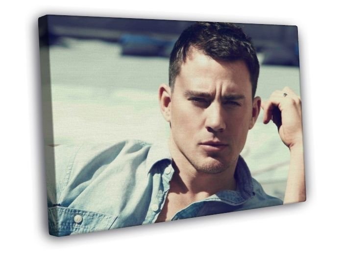 Channing Tatum Portrait Actor Handsome  20x16 inch FRAMED CANVAS WALL PRINT