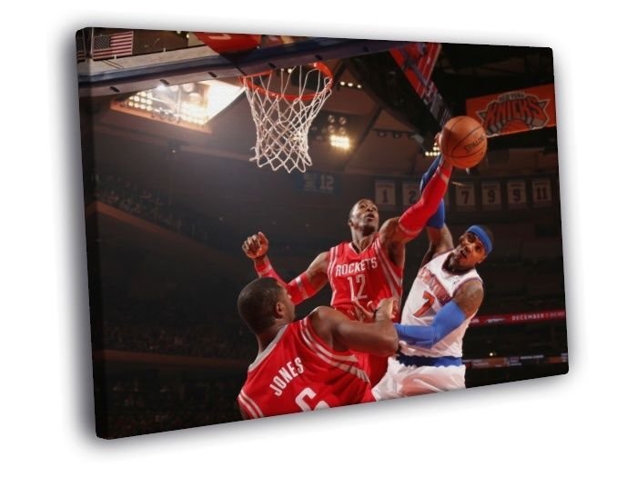 Dwight Howard Block Houston Rockets Sport  20x16 inch FRAMED CANVAS WALL PRINT