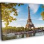 Paris France Eiffel Tower Seine  20x16 inch FRAMED CANVAS WALL PRINT