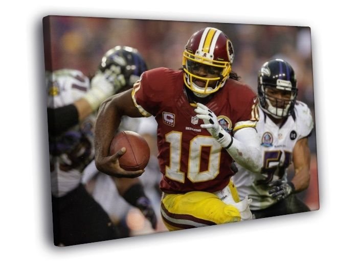 Robert Griffin III Washington Redskins  20x16 inch FRAMED CANVAS WALL PRINT