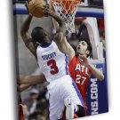 Rodney Stuckey Slam Dunk Detroit Pistons Sport  20x16 inch FRAMED CANVAS WALL PRINT