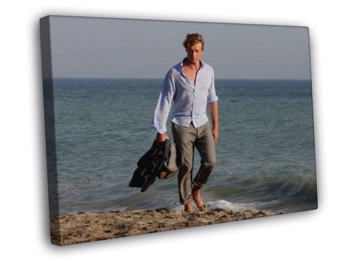 The Mentalist Simon Baker TV  20x16 inch FRAMED CANVAS WALL PRINT