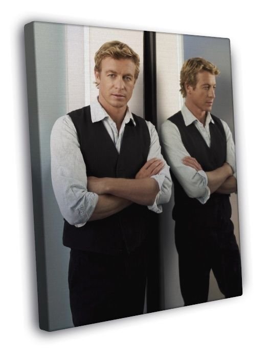 The Mentalist Simon Baker TV Series  20x16 inch FRAMED CANVAS WALL PRINT