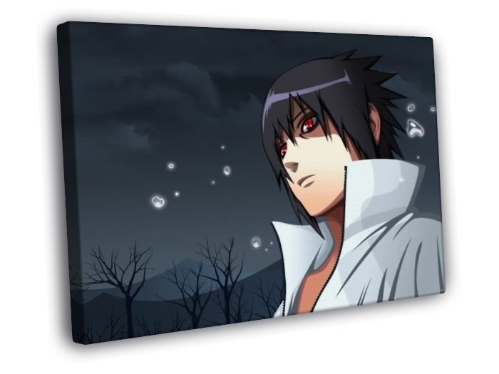 Sasuke Uchiha Naruto Awesome Anime Manga Art  20x16 inch FRAMED CANVAS WALL PRINT