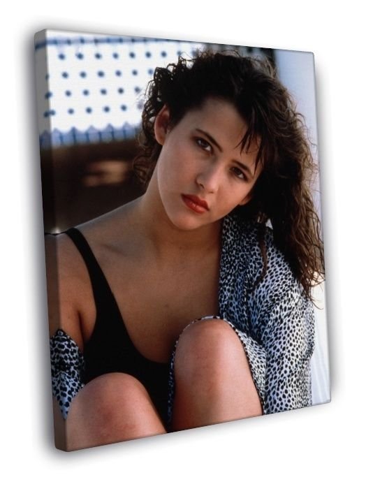Sophie Marceau Cute Portrait Retro Vintage  20x16 inch FRAMED CANVAS WALL PRINT