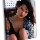 Sophie Marceau Cute Portrait Retro Vintage  20x16 inch FRAMED CANVAS WALL PRINT