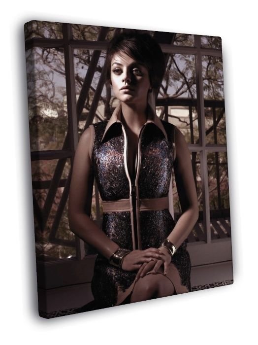 Mila Kunis Amazing Glamour Actress 20x16 Inch Framed Canvas Wall Print 8861