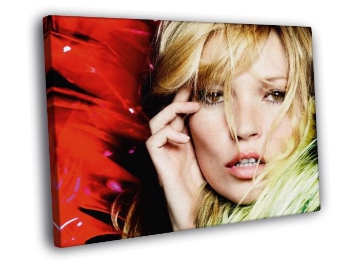 Kate Moss Beautiful Portrait Model Rare WALL  20x16 inch FRAMED CANVAS PRINT
