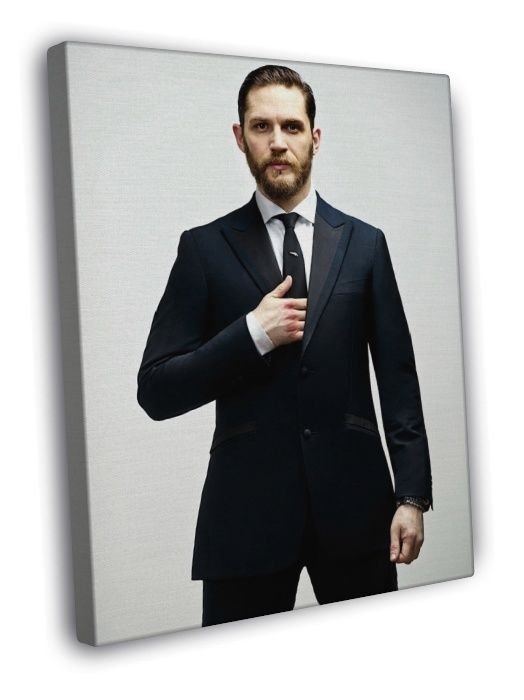 Tom Hardy Suit Beard Badass Handsome Amazing Actor WALL  20x16 inch FRAMED CANVAS PRINT