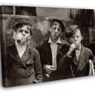 Newsboys Newsies Skeeter's Branch Badass Old Retro BW  20x16 inch FRAMED CANVAS WALL PRINT