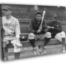 Babe Ruth New York Yankees Classic Retro BW WALL  20x16 inch FRAMED CANVAS PRINT