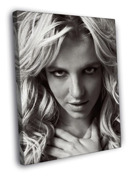 Britney Spears Music Singer Cool Portrait BW  20x16 inch FRAMED CANVAS WALL PRINT
