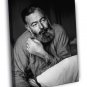 Ernest Hemingway Writer Beard Portrait BW  20x16 inch FRAMED CANVAS WALL PRINT