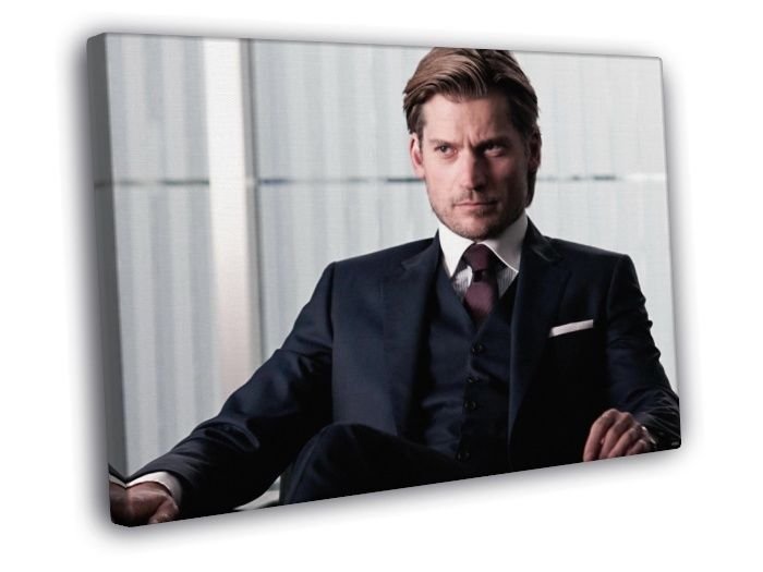 Nikolaj Coster-Waldau Actor  20x16 inch FRAMED CANVAS WALL PRINT