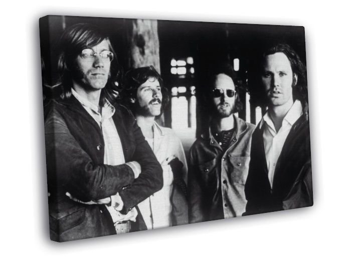 The Doors Great BW Retro Jim Morrison Rock Band  20x16 inch FRAMED CANVAS WALL PRINT