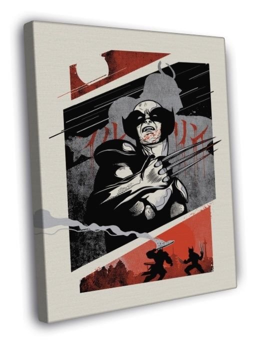 Wolverine Japanese Comic Cool Art Artwork WALL  20x16 inch FRAMED CANVAS PRINT