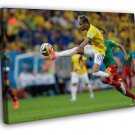 Neymar Jr Air World Cup Brazil Soccer Football WALL  20x16 inch FRAMED CANVAS PRINT
