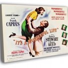 It's a Wonderful Life 1946 Retro Movie Vintage  20x16 inch FRAMED CANVAS WALL PRINT