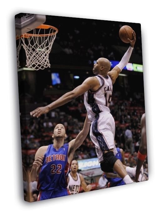 Vince Carter Dunk New Jersey Nets Basketball Sport WALL  20x16 inch FRAMED CANVAS PRINT