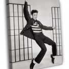 Elvis Presley BW Dancing Jailhouse Rock Hot Retro WALL  20x16 inch FRAMED CANVAS PRINT