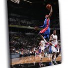 Josh Smith Slam Dunk Detroit Pistons  20x16 inch FRAMED CANVAS WALL PRINT