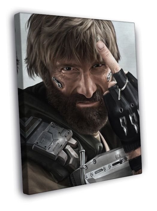 Agent Kruger Elysium Movie Awesome Portrait Art WALL  20x16 inch FRAMED CANVAS PRINT
