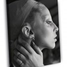 Lady Gaga Beautiful Portrait Pop Music Singer BW WALL  20x16 inch FRAMED CANVAS PRINT