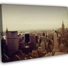 Manhattan Skyline Skyscrapers Buildings NYC WALL  20x16 inch FRAMED CANVAS PRINT