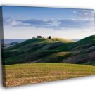 Hills Sky Village Stunning Beautiful Nature WALL  20x16 inch FRAMED CANVAS PRINT