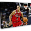 Derrick Rose Chicago Bulls Dribbling  20x16 inch FRAMED CANVAS WALL PRINT