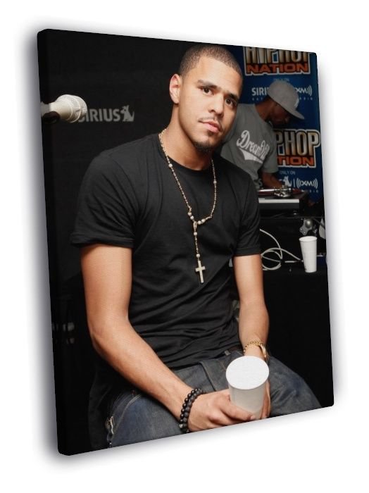 J. Cole Hip Hop Rap Singer Rare  20x16 inch FRAMED CANVAS WALL PRINT