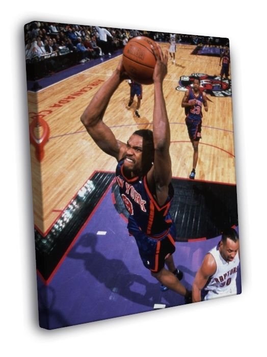 Latrell Sprewell Dunk New York Knicks Retro Basketball  20x16 inch FRAMED CANVAS WALL PRINT