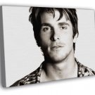 Christian Bale Portrait Young Handsome Charming BW  20x16 inch FRAMED CANVAS WALL PRINT